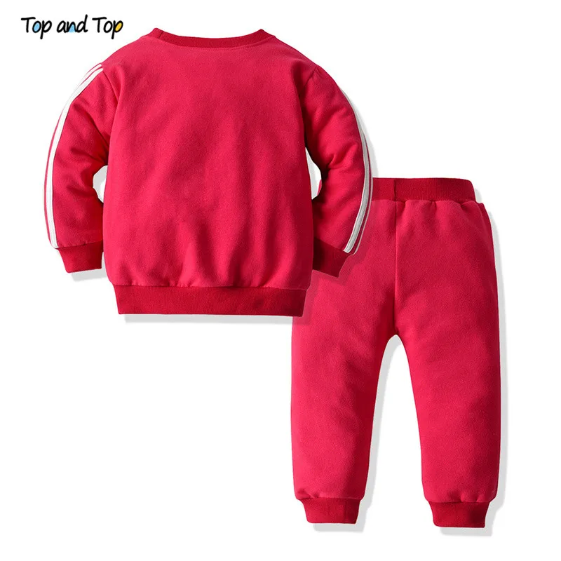 Top and Top Autmn&Winter Fashion Unisex Baby Striped Clothing Sets Pullover Sweatshirt+Pants Boys Casual Clothes Tracksuit Bebes