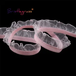 BRISTLEGRASS-cinta elástica de encaje con volantes de Organza, 2, 5, 10 yardas, 5/8 pulgadas, 15mm, cinta de tul de Spandex, diadema, vestido de tutú, artesanía de costura DIY accesorios de costura correas para bolsos