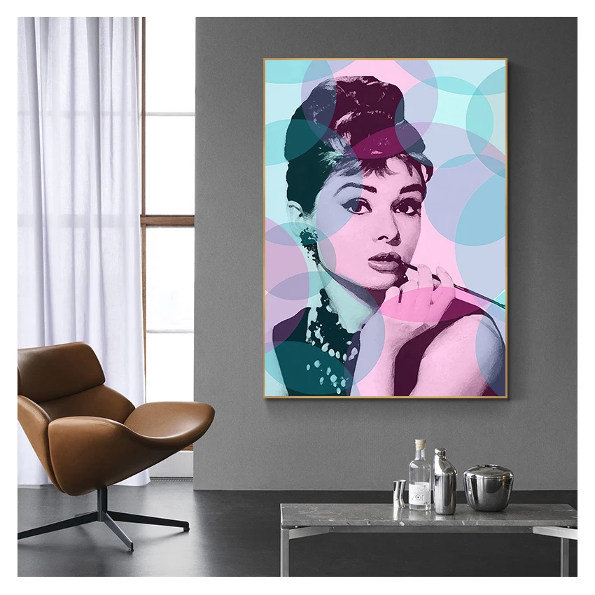 Make Up Modern Poster Prints Canvas Painting Wall Art Modular Wall Picture For Bedroom Home Decor Classic Audrey Hepburn Potrait