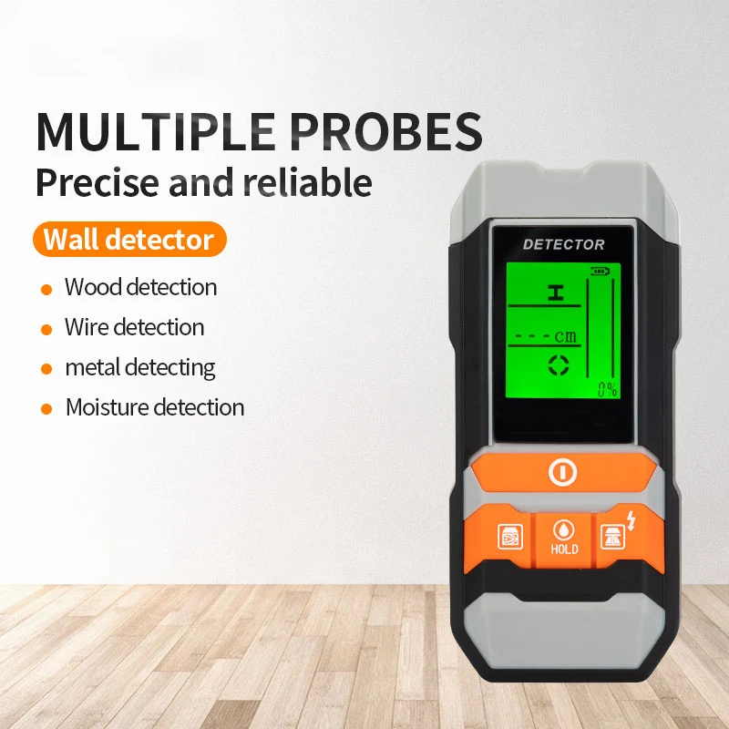 GVDA 4 in 1 Metal Detector Wall Wiring Wood Depth Moisture Detector Meter Wall Scanners Stud Finder AC Voltage Live Wire Tracker