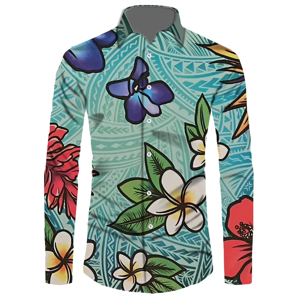 

Upscale Samoan Clothes 2021 New 6XL Long Sleeve Beach Male Shirts Free Shipping OEM/ODM