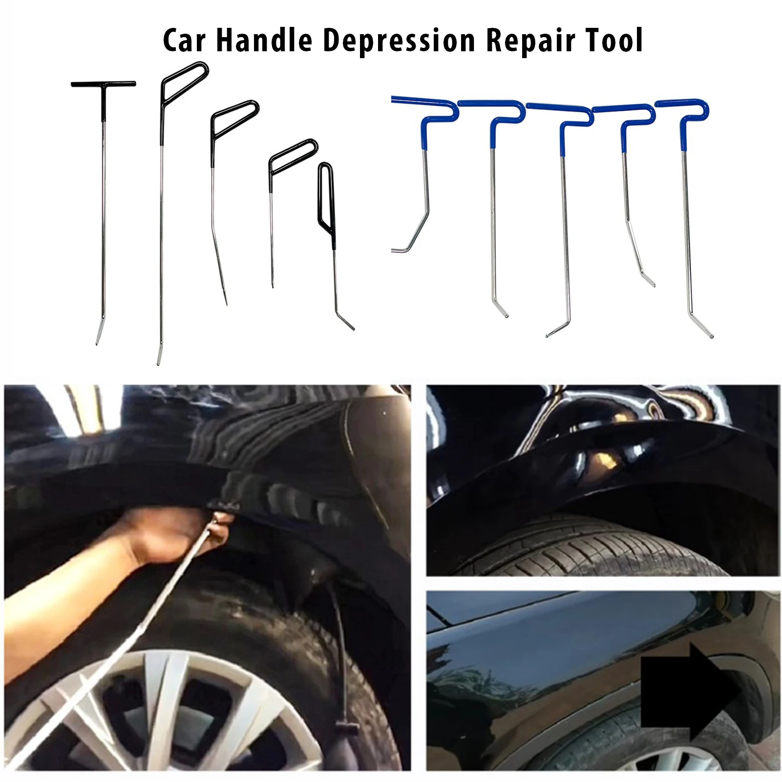 BJG-10PHL Paintle ss Dent Repair Spring Steel Rods Body Dent Removal Hai l Set Repair Kit Tools Rods