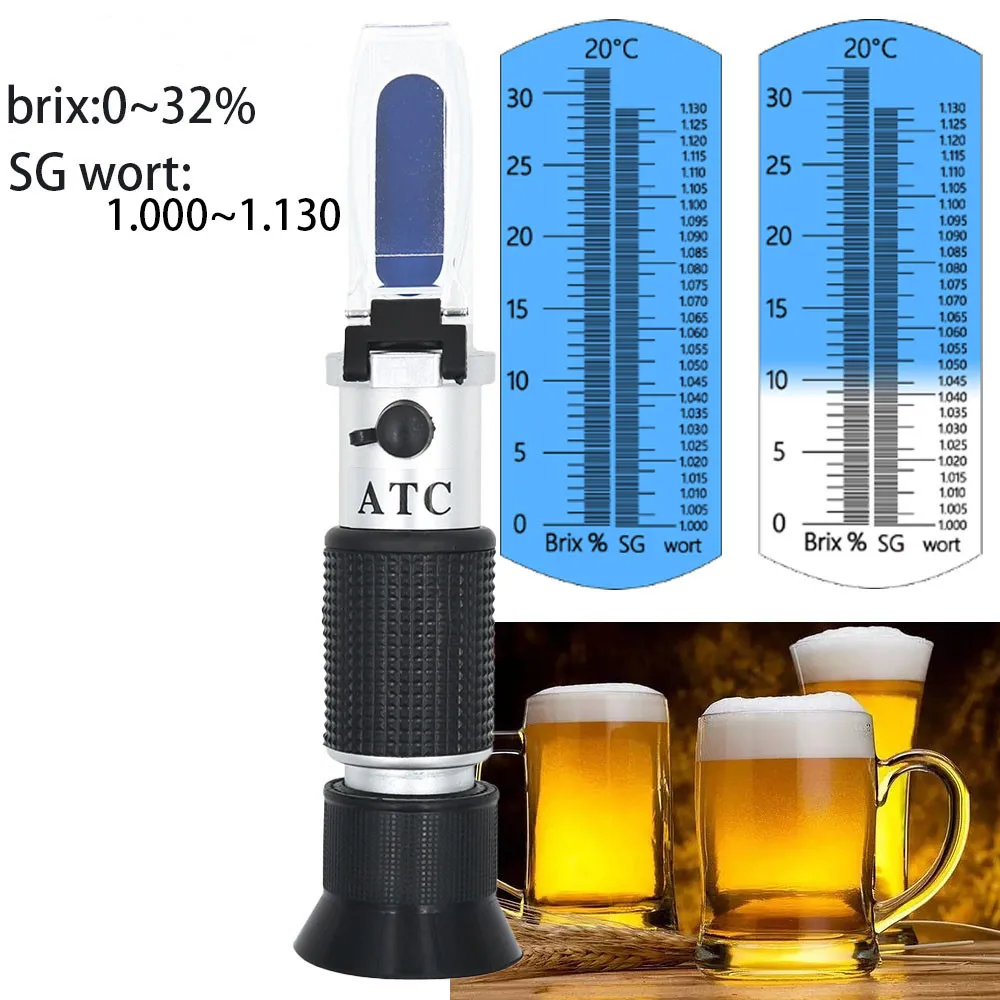 Rifrattometro tutti i tipi Brix alcol salinità rifrattometro portatile vino birra zucchero frutta verdura succo con ATC 40% di sconto