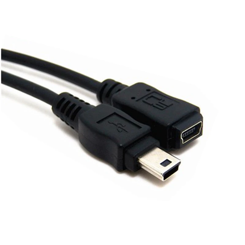 1Pcsสีดำอะแดปเตอร์สาย 5 ฟุต/1.5M Mini USB B 5pinชายหญิงสายไฟอะแดปเตอร์