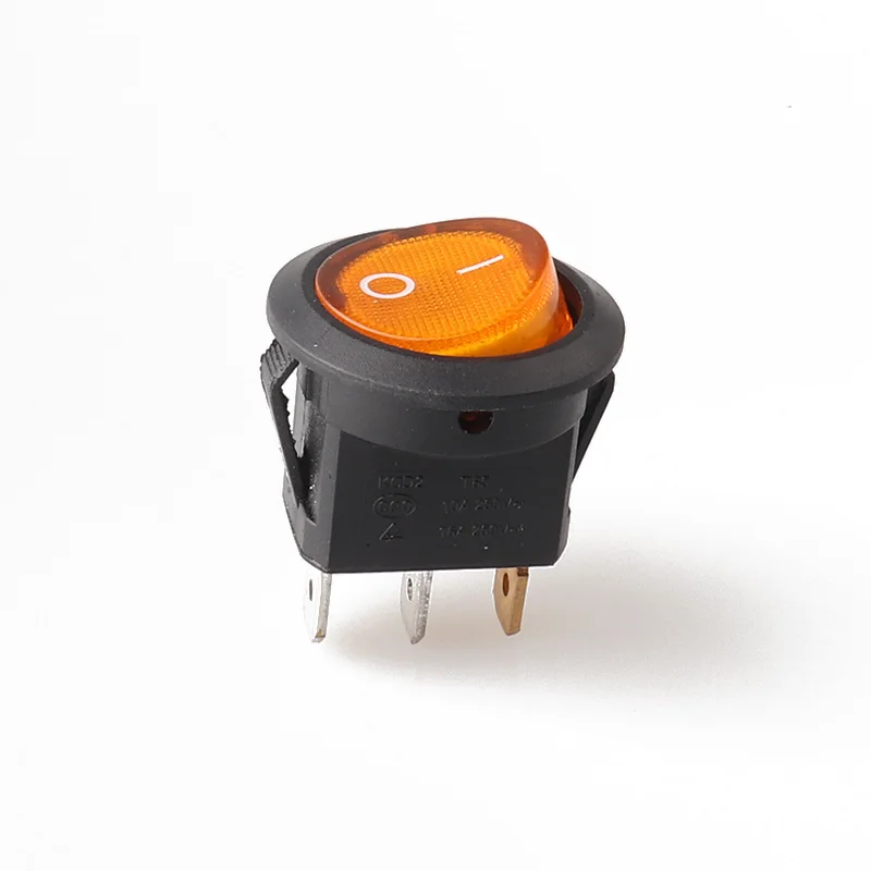 KCD2-101ND 5 Warna LED 3 Pin SPST Perahu Switch I/O Snap-In Rocker Posisi Switch