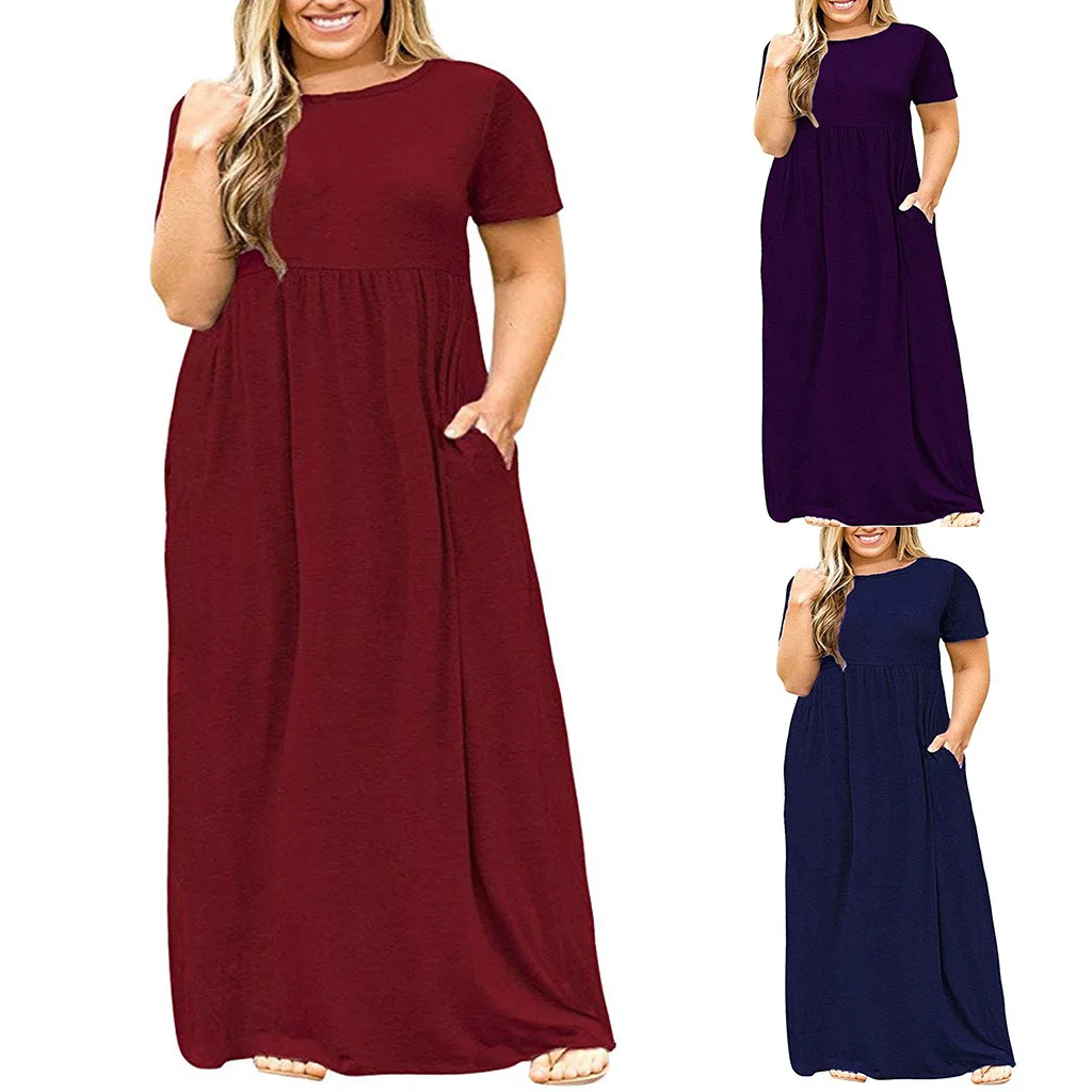 Big Size Dress Women 2021 New Summer Large Size Short Sleeve Print Long Dress Plus Size Fat MM Women Clothing Maxi Dress Fashion