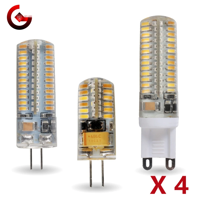 4pcs/lot LED G4 G9 12V 220V AC DC 1w 2w 3w 4w 5w 6w Replace 40w 60w Halogen Lamp Light 360 Beam Angle Chandelier LED Bulb Lamp