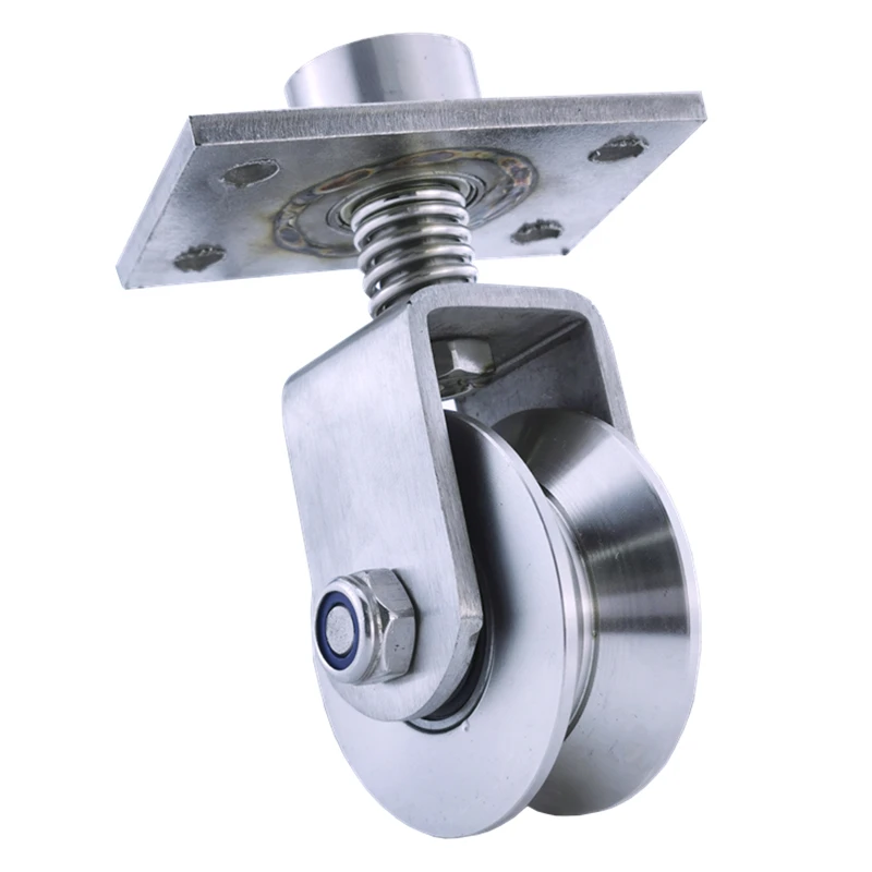 H-Shaped U-Shaped V-Shaped Universal Wheel with Spring Sliding gate Hardware Rollers/ Spring buffer Wheel