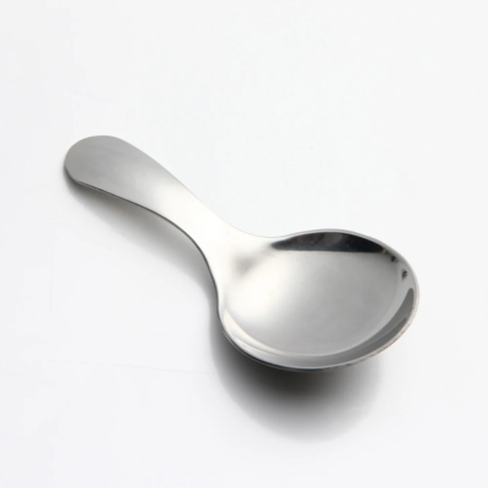 Ice Cream Spoon Short Handle Stainless Steel Tea Coffee Spoon Kitchen Condiment Sugar Salt Spice Scoop Gold Silver