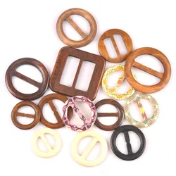 Round Wooden Ring Belt Buckle bags Apparel ornaments  Wood DIY Clothes Handmade  Accessories mt2591