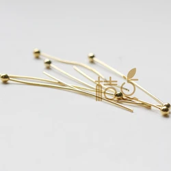 DIY Supply-100 Pieces Brass Finding Ball Pin Brass Head Pins-50x0.6mm (3451C)