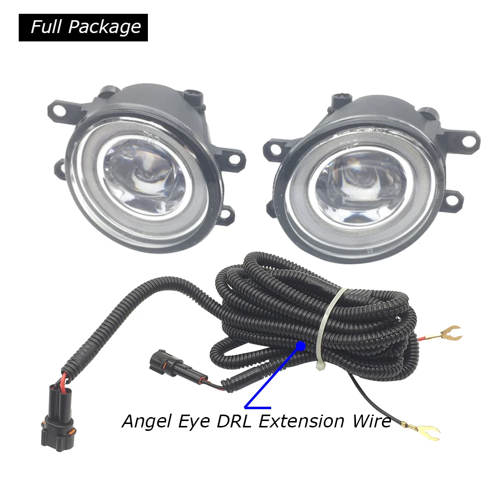 LED Cut-Line Lens Fog Lights Lamp Angel Eye DRL for Toyota Yaris Ativ/Yaris 5D/Yaris Cross / Yaris S Hatchback 2016 '17 '18 '19