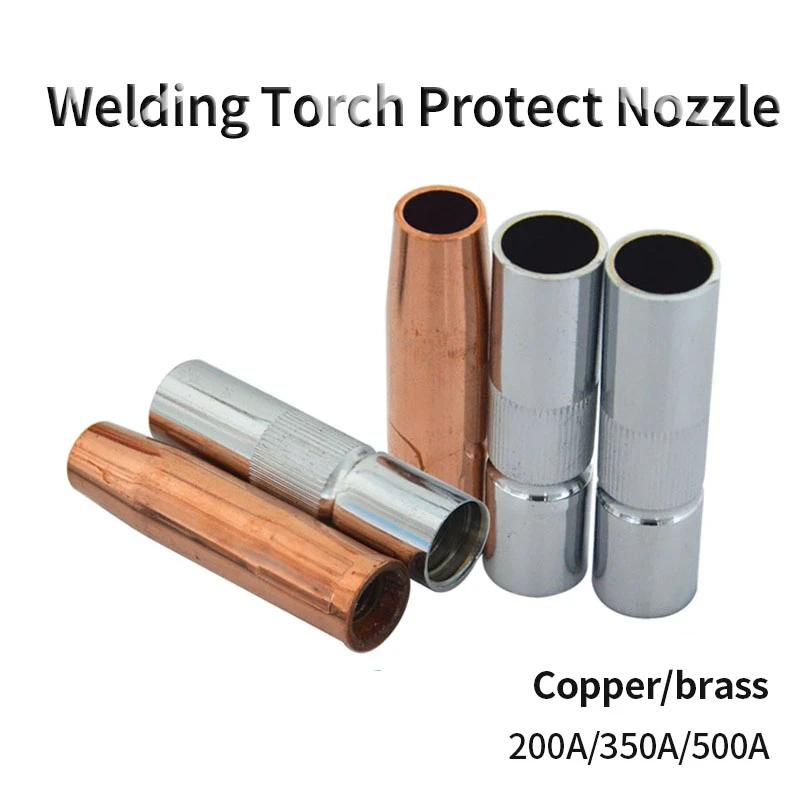 Welding Torch Protective Nozzle 200/350/500A Carbon Dioxide Gas Shielded Welding Copper/Brass Matrerial 1.0-3.0 Thickness Nozzle