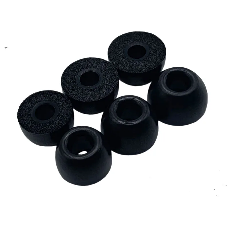 3คู่หน่วยความจำโฟมแผ่นรองหูฟังสีดำ4.5มม.หัวเข็มขัด (L M S) สำหรับ TWS หูฟังไร้สาย Bluetooth หูฟังสำหรับ Redmi Airdots 3 Pro