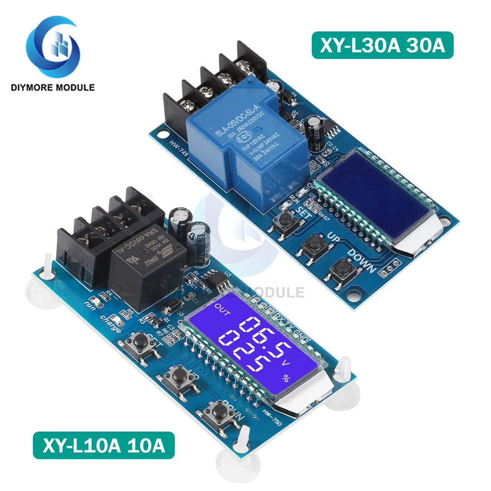 10A 30A 6-60V Lead-acid Lithium Battery Charger Control Module Automatic Charging Control Overcharge Protection Controller Board