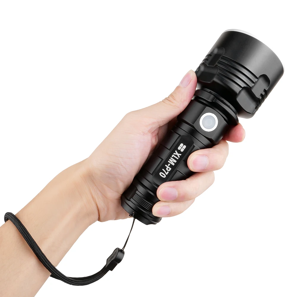 Anjoet Powerful LED Flashlight L2 XHP70.2 Tactical Torch USB Rechargeable Linterna Waterproof Lamp Ultra Bright Lantern Camping