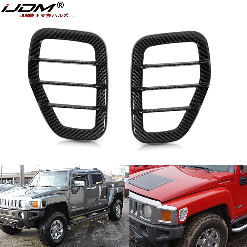 iJDM 2pcs Side Marker Repeater Light Housing Trim Covers For 2005/2006-2010 Hummer H3 All Models Front Side Marker Light