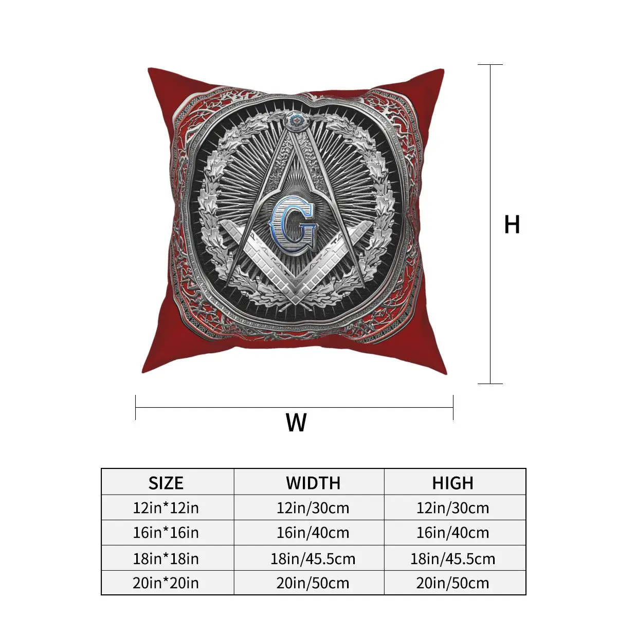 3rd Degree Mason Silver Jewel Master Mason Square Pillow Case Cushions for Sofa Masonic Freemason Casual Pillowcover Home Decor