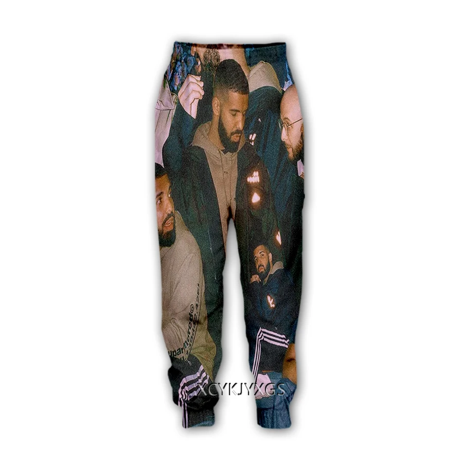 Xinchenyuan F.T Rapper Aubrey Graham Drake 3D พิมพ์สบายๆกางเกง Sweatpants กางเกงผู้ชายขาสามส่วน Sweatpants กางเกงจ๊อกกิ้งกางเกง K44