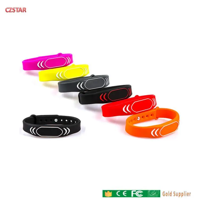 

50pcs colorful rfid wristband wrist bracelet tag 125khz TK4100 EM4100 tags waterproof adjustable long range RFID Wristband Tag