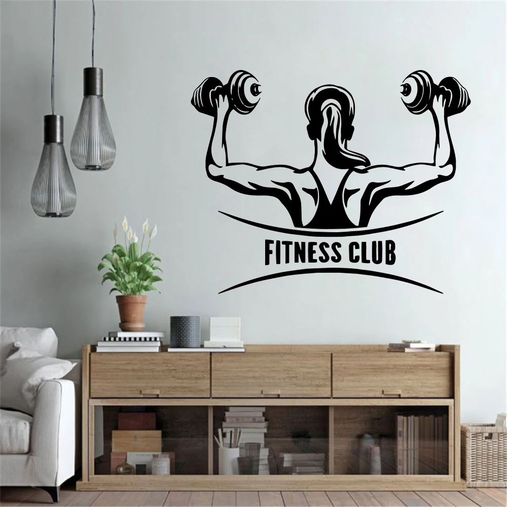 

Diy Sticker Fitness Club Removable Wall Stickers For Fitness Room Wallpaper Wall Art Decal Gym Quote Wallpaper Decal muursticker