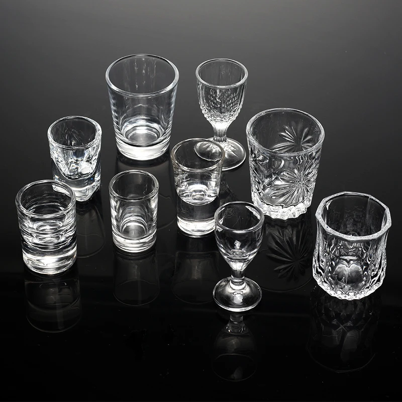 6 Pack Machine Made Lead Free  Shot Glasses Set for Vokda Liquor Baijiu  Friends Party Wedding Gifts Bar Tools