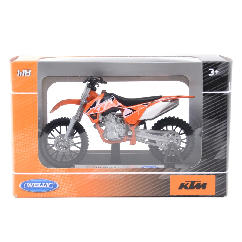 Welly 1:18 KTM 450SX-F Die Cast Vehicles Collectible Hobbies Motorcycle Model Toys