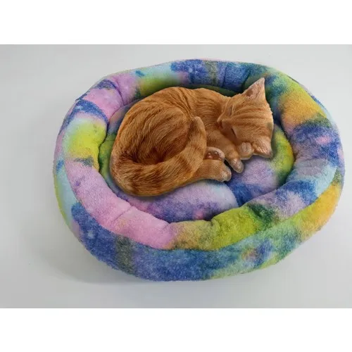 Plush Doughnut-Shaped Cat Bed