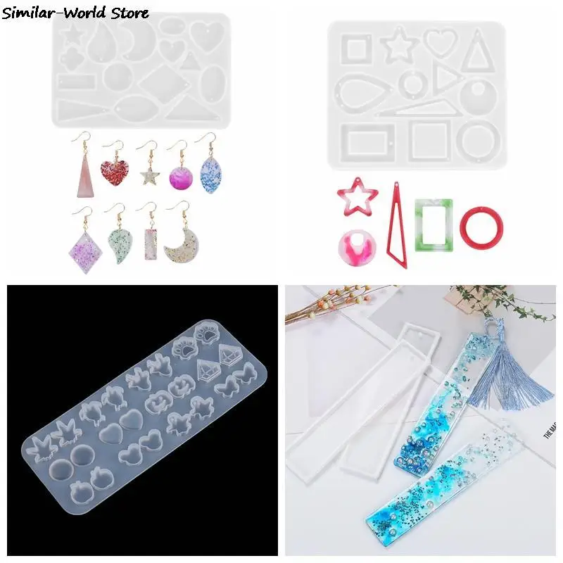 NEW Epoxy Resin Jewelry Molds Silicone Earring Necklace Pendant Mold Creative DIY Bookmark Moulds Best Jewelry Gifts For Friends