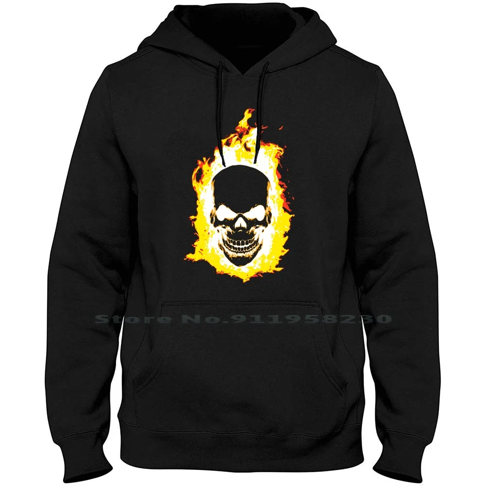 Burning Man Men Women Hoodie Pullover Sweater 6XL Big Size Cotton Halloween Burning Skull Scary Night Bone One New Me