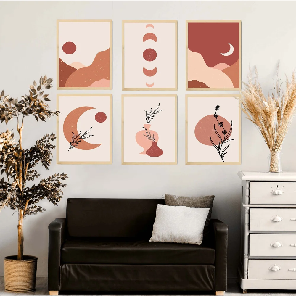 Nordic Boho Style Sun Canvas Painting Bedroom Home Decor Desert Art Prints Abstract Landscape Gallery