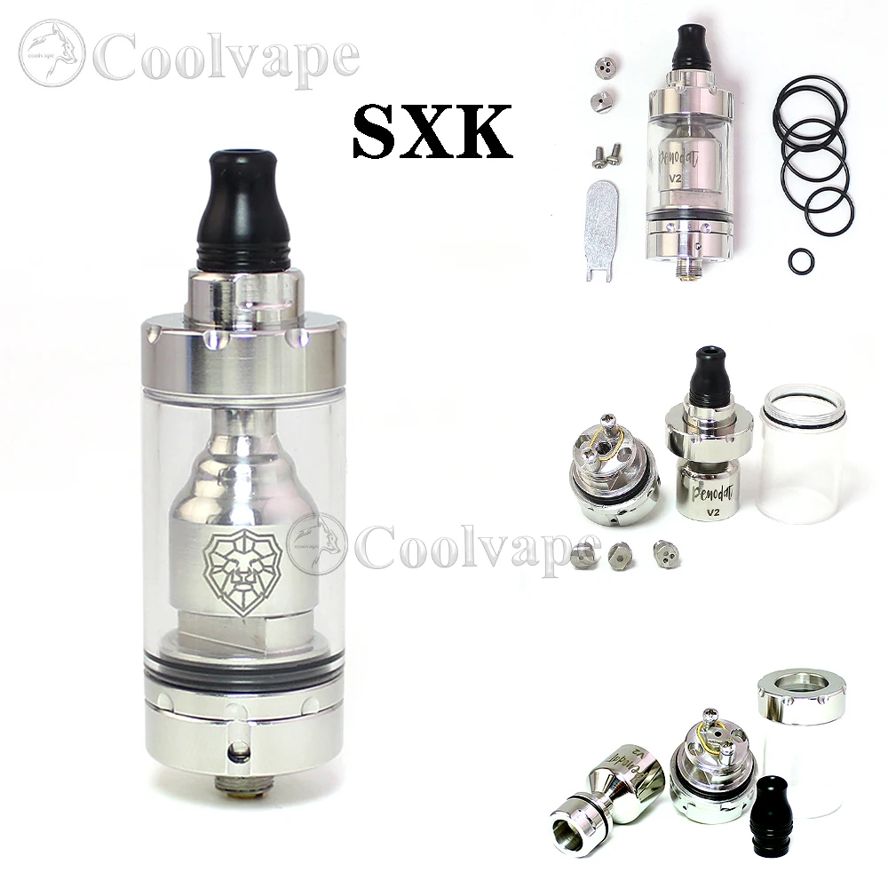 

SXK penodat v2 rta atomizer 316ss 2.5ml/4ml capacity 22mm Single Coil Rebuildable mtl Tank 510 thread Atomizer vs Perseus RTA