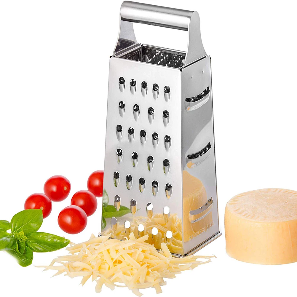 

Stainless Steel 4 Sided Blades Household Box Grater Container Multipurpose Vegetables Cutter Kitchen Tools Manual Cheese Slicer