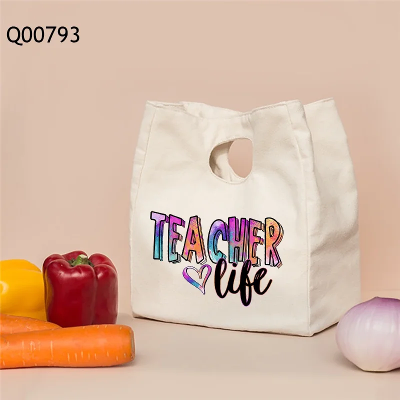 Teacher Gift Lunch Bag Cooler Tote Portable Insulated Box Canvas Thermal Food Container Teacher Appreciation Gift Back To School