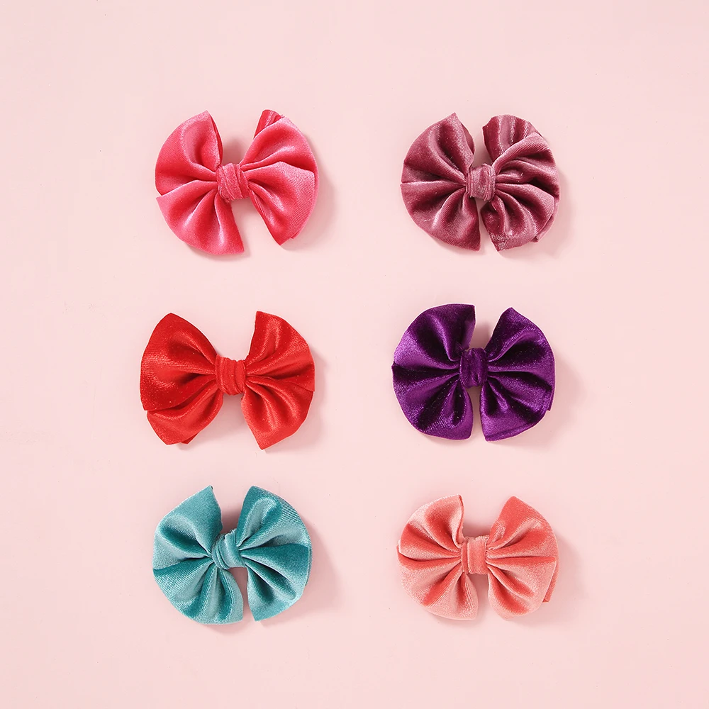 

MengNa 36pc/lot New 4 inch Velvet Bow With Clip Buotique Girls Velvet Bows Hairpins Hairgrips Party Hair Accessories