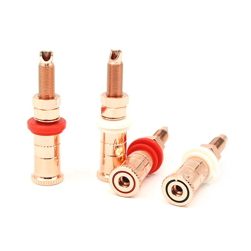 Hifi 4pcs/set Gold Copper plated Speaker Binding Posts Terminal Connectors WBT style