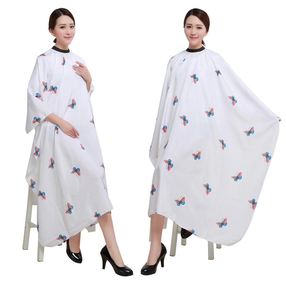 Salon Professional Haircut Shawl Butterfly Print Waterproof Barber Hairdressing Cape Hairdresser Hair Dye Perm Styling Apron