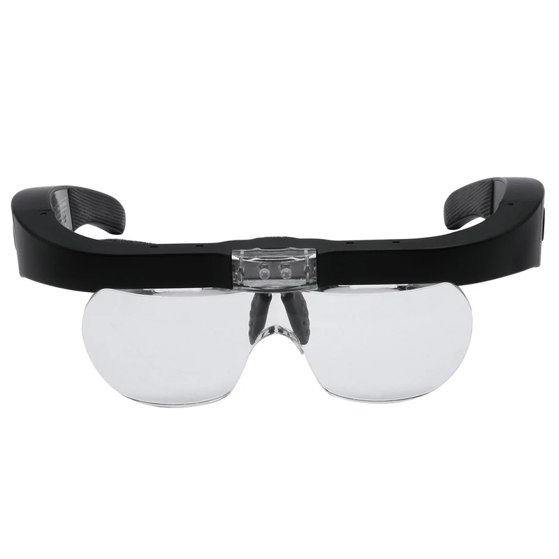 USB Rechargeable Glasses Magnifier Illuminated Headband Wearing Magnifying Loupe Third Hand for Soldering Watchmaker Tattoo