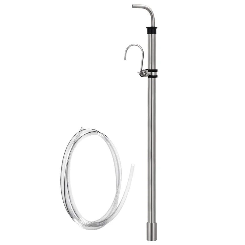 Stainless Steel Beer Siphon With 1M Hose, Siphon Racking Cane Kit,Beer Transfer Tools With Hook For Wine Bucket Carboy Washable