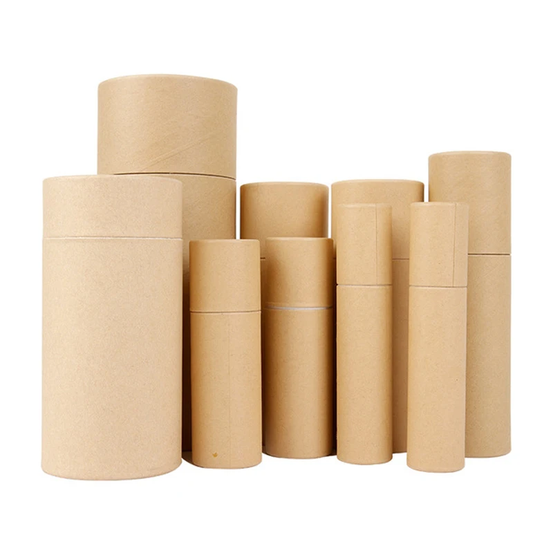 10pcs/ Lot Black Kraft Cardboard Tube For Perfume Bottles ,Pencil Boxs Small Gift Container With Lid Can Customized