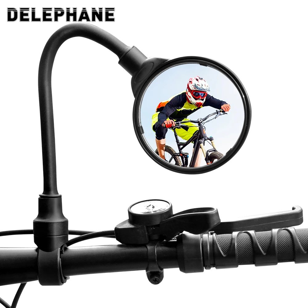 

Bendable Electric Scooter Bicycle Rear View Mirror Handlebar Mount Adjustable 360° Rotatable Convex Mirror for Mountain Bike