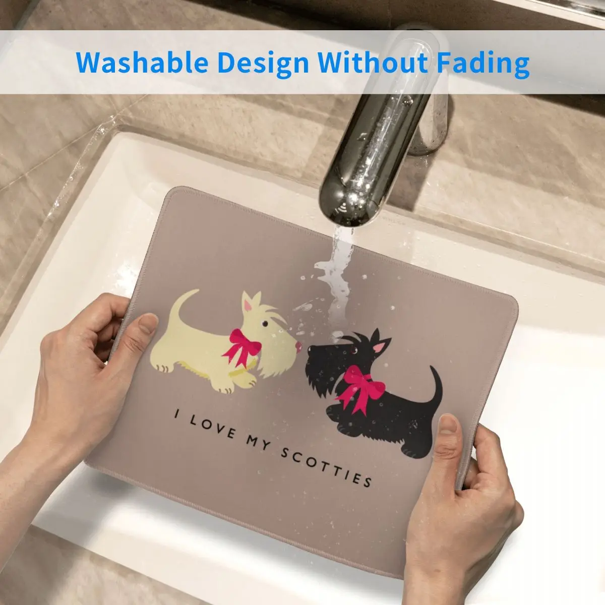 I Love My Scotties 마우스 패드 맞춤형 미끄럼 방지 고무 베이스 게이머 마우스 패드 액세서리, 스코티시 테리어 개 사무실 컴퓨터 PC 매트