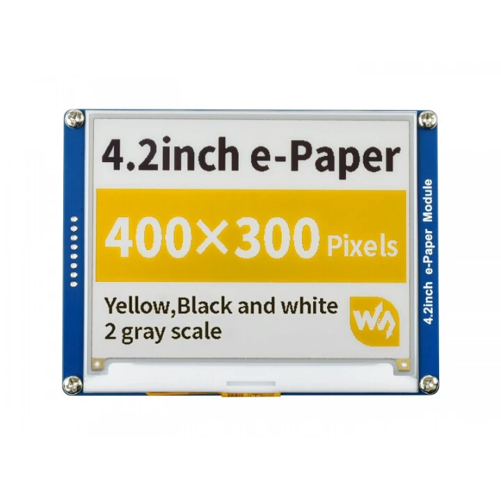 

RealQvol 4.2inch E-Ink Display Module 400x300 E-paper Module Yellow Black White Three-color SPI No Backlight. low consumption