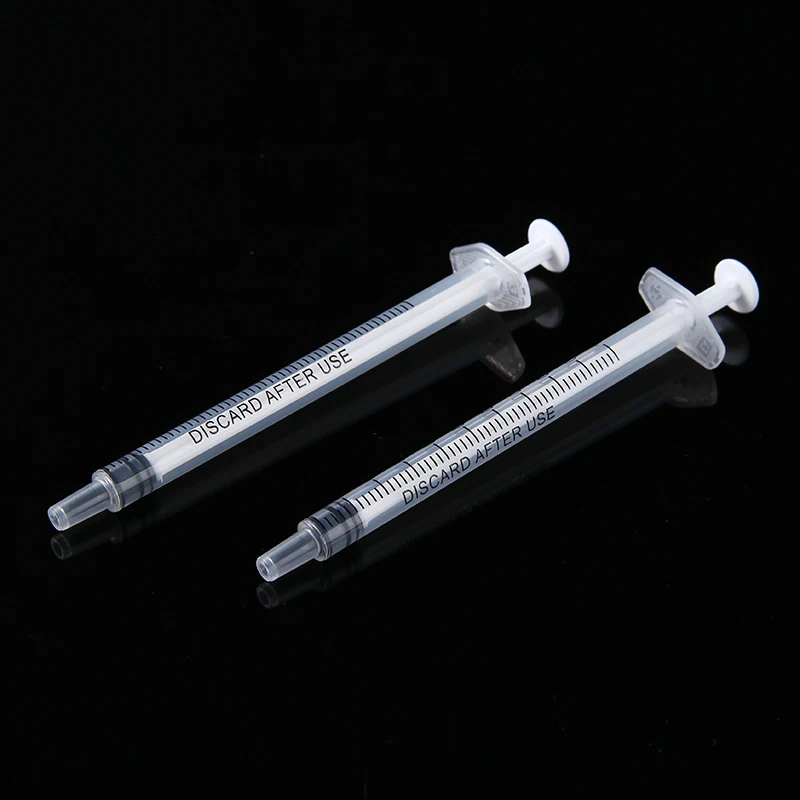 

50Pcs 1/2/5ML Plastic Syringe Hydroponics Analyze Measuring Nutrients Syringe Injector Ink Cartridge Pets Cat Feeder Non-Medical