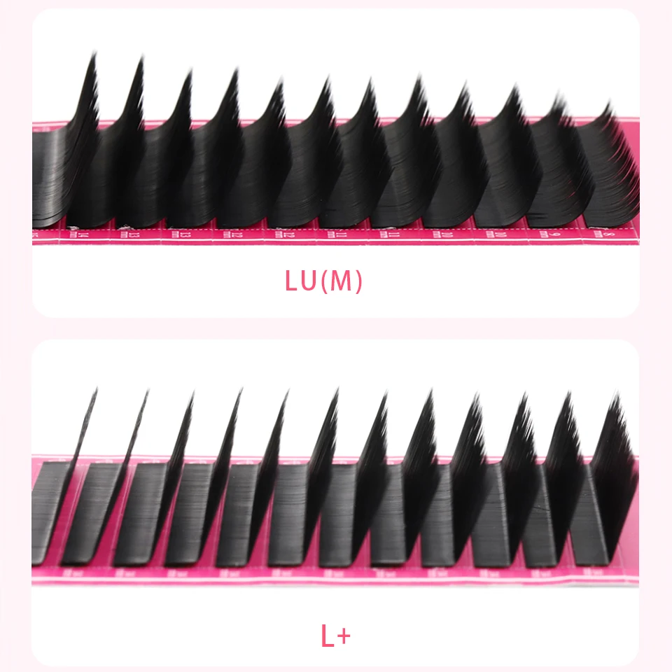 L +/LU(M) locken Falschen Wimpern Extensions Faux Nerz Lash Einzelnen Wimpern Matte Schwarz 8-15mm Gemischt Weiche N/L form Make-Up Wimpern – Detail 5