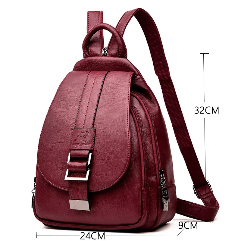 2024 Designer Backpacks Women Leather Backpacks Female School Bag  for Teenager Girls Travel Back Bag Retro Bagpack Sac a Dos