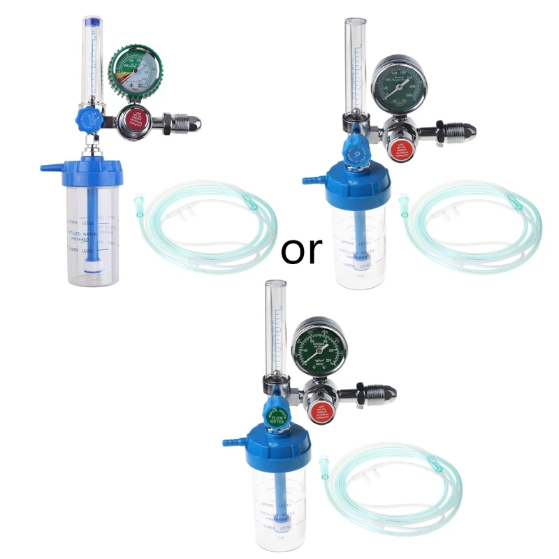 O2 Pressure Reducer Buoy Type Oxygen Gauge Flow Meter Oxygen Pressure Gas Regulator Inhaler G5/8 Female Thread Durable