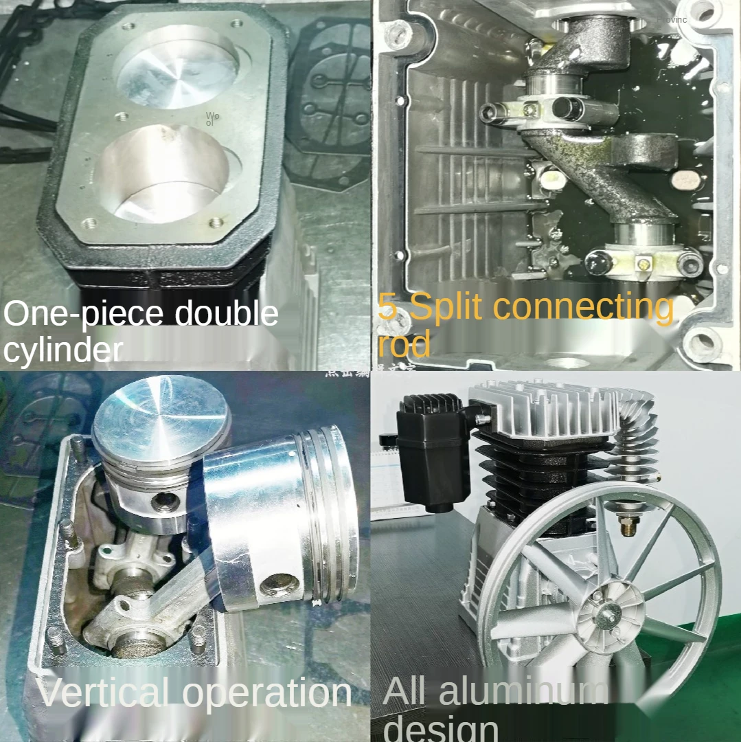 3kw/4kw Conjoined 2 Xi Lanh Bơm 115PSI Tiếng Ồn Thấp Nhà Cải Tiến Sơn Phun Đầu Nhôm Công Nghiệp Máy Bơm Không Khí