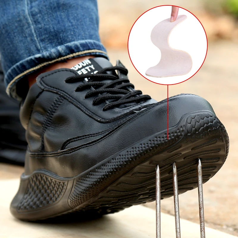 Safety Work Shoes Men Anti-Smashing Indestructible Steel Toe Cap Puncture-Proof Boots Lightweight Male Sofe Women Cosy Sneakers