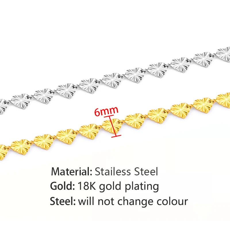 Łańcuch w kształcie płatka śniegu ze stali nierdzewnej Brzoskwiniowe serce Łańcuchy Diy Biżuteria Znalezienie Akcesoria Nowy projekt Naszyjnik Bransoletka Materiały eksploatacyjne